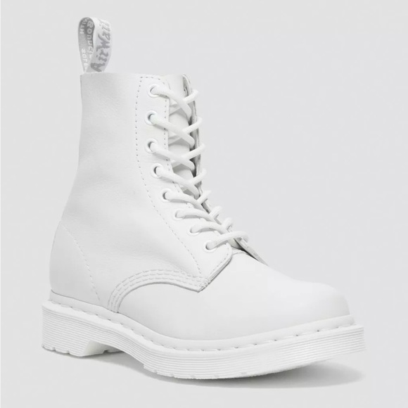 NEW Dr. Martens 1460 Pascal Mono White Lace up Boots - Picture 2 of 12
